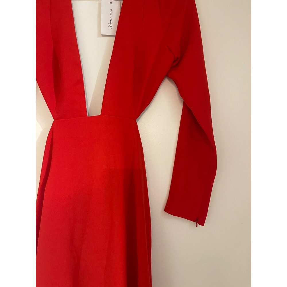 Lover & Friends Tessa Red Gown Cut Out Maxi Sz M